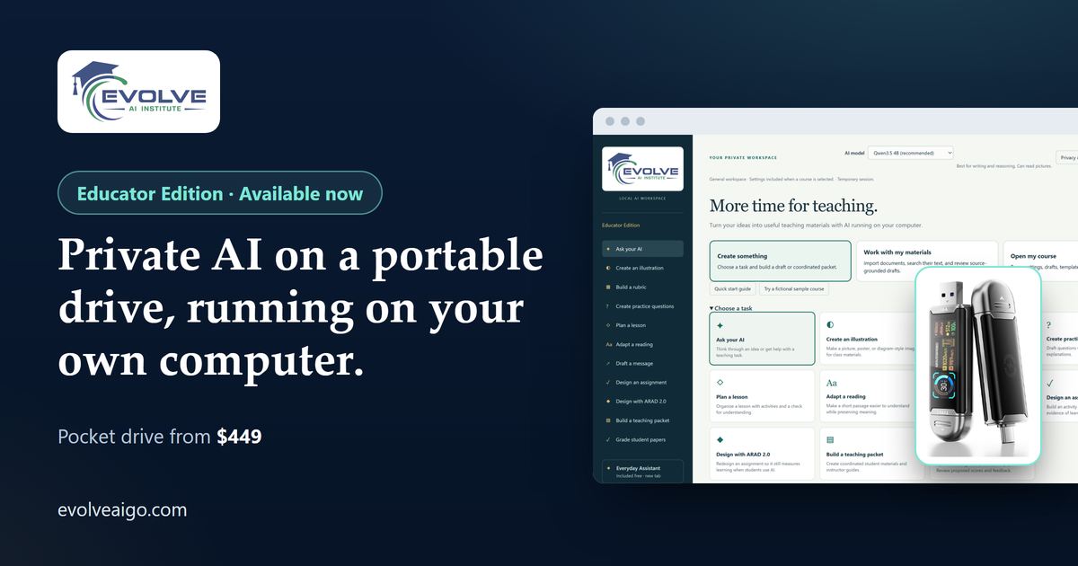 127 Computer Evolve AI Institute | Private AI on a portable drive, running on your ...